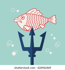Vector flat marine icon. Nautical travel symbol