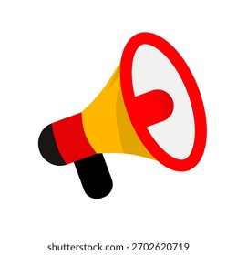 Megáfono plano de Vector para anuncios, ventas, marketing y promociones visuales de tiendas en línea.
