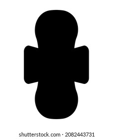 Vector flat menstrual pad silhouette isolated on white background
