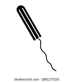 Vector flat menstrual tampon icon isolated on white background