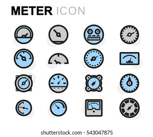 Vector flat meter icons set