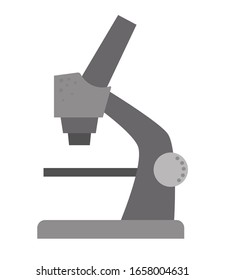 Vector flat microscope icon. Medical or chemistry equipment picture isolated on white background. Healthcare, research and laboratory concept. Health check or treatment clip art
