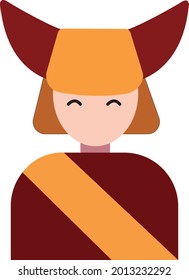 a vector flat of a minangkabau woman in her traditional clothes