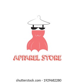 vector flat or minimalist apparel logo or clipart or icon