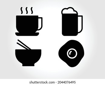 vector flat minimalist coffee cup food icon design for your business