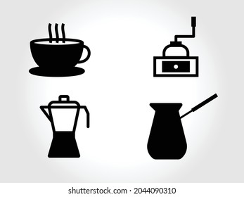 Vektorflache minimalistische Kaffeetasse Glas-Symbol Design für Ihr Unternehmen
