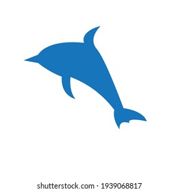 vector flat or minimalist dolphin logo or clipart or icon