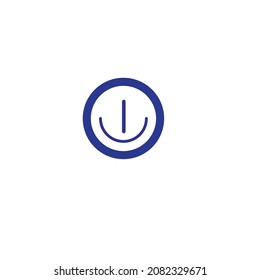 Vector flat or minimalist power button logo or illustration