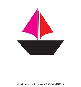 vector flat or minimalist sailboat logo or clipart