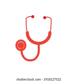 Vector flat or minimalist stethoscope logo