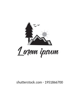 Vector flat or minimalist travel or natural logo or clipart or icon
