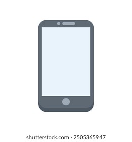 Vector flat mobile phone icon. Smartphone mockup with blank white screen, mobile gadget in flat style.