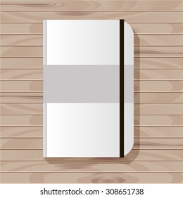 vector flat  mock up template wood texture background surface table realistic  paper notebook sketchbook stationery 