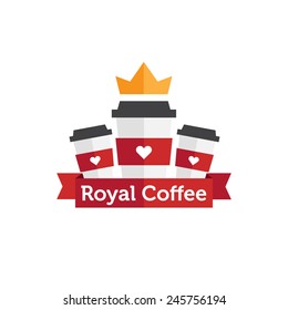 Vector flat modern coffee shop or cafe logo