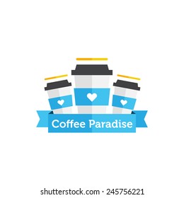 Vector flat modern coffee shop or cafe logo