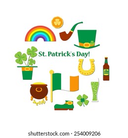 Vector flat modern creative concept design set on Saint Patrick's Day party