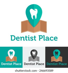 Vector flat modern dental clinic logo set