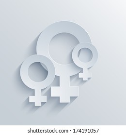 Vector flat modern icon on blue background. Eps10