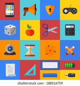 Vector flat modern icons set. Eps10 illustration
