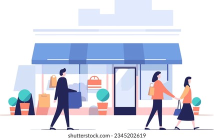 Vector flat modern illustration of shoping