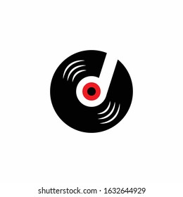 Vector flat modern minimalistic music shop or studio logo set