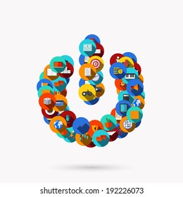 Vector flat modern play icon on white background. Eps10