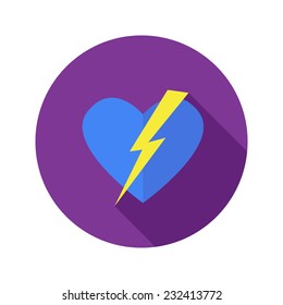 Vector flat modern round heart icon