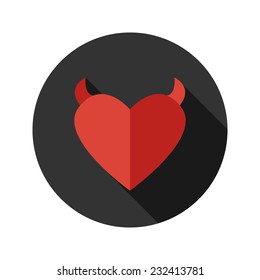 Vector flat modern round heart icon