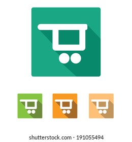 Vector flat modern shopping cart color icons. shopping symbol