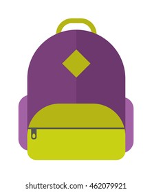 Vector flat modern sport teenager backpack stylish and school bag