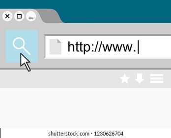 Vector flat modern style illustration of a web search on a generic browser