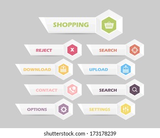 Vector Flat Modern Web Button