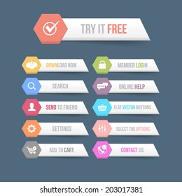 Vector Flat Modern Web Buttons