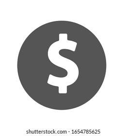 Icono vectorial de dinero plano vectorial gris aislado en fondo blanco. Icono vector gris del dólar. 