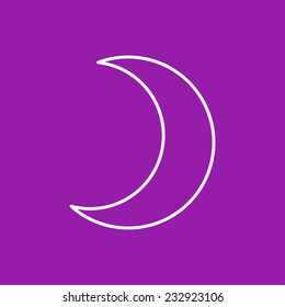 Vector flat moon icon  isolated outline. Eps10