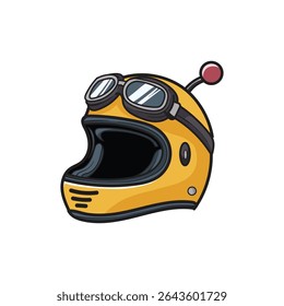 Vector Flat Motocross Helmet Icon