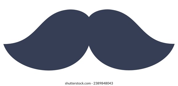 Vector flat moustache symbol isolated on white background.