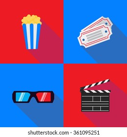 Vector flat movie icons