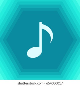 Vector flat music icon on hexagonal background 