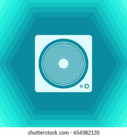 Vector flat music icon on hexagonal background 