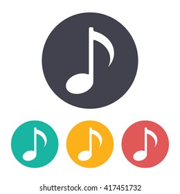 Vector flat music icon with set of 3 colors 