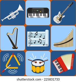 Vector Flat Music Instruments 