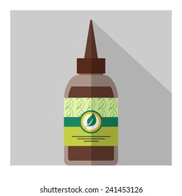 Vector flat nasal spray bottle. Flat medical elements. Eps10