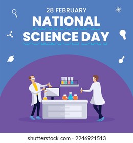 Vector flat of National science day poster