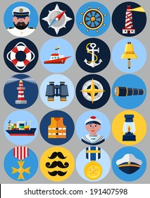 Vector Flat Nautical Icons 