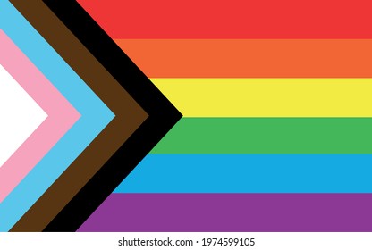 Vector flat new lgbt lgbtq+ pride rainbow flag isolated on background