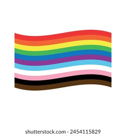 Vector flat new lgbtq flag isolated on white background