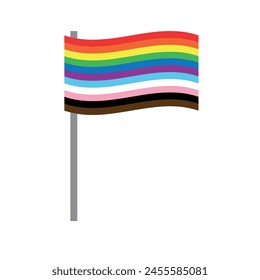Vector flat new lgbtq flag isolated on white background