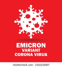 vector flat new variant of the forked corona virus. emicron variant corona virus. red isolated vector