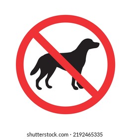 Vector flat no dog sign isolated on white background